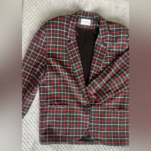 Vintage Wool Plaid Blazer – Made in USA - Picture 2 of 4